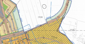 מיקום הקרקע לפי תשריט ייעודי הקרקע של תכנית המתאר לכלל המועצה כפר תבור שאושרה סופית בפרואר 2014. 